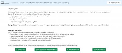 Screenshot toepassingslab